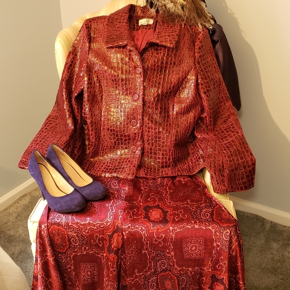 Merin London faux crocodile slick wet look jacket transitional lightweight Sz L - Picture 13 of 15